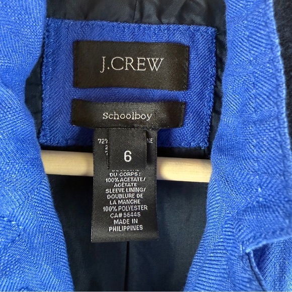 J Crew Schoolboy Blazer Cobalt Blue Classic 2 Button Jacket Size 6 - Picture 7 of 8